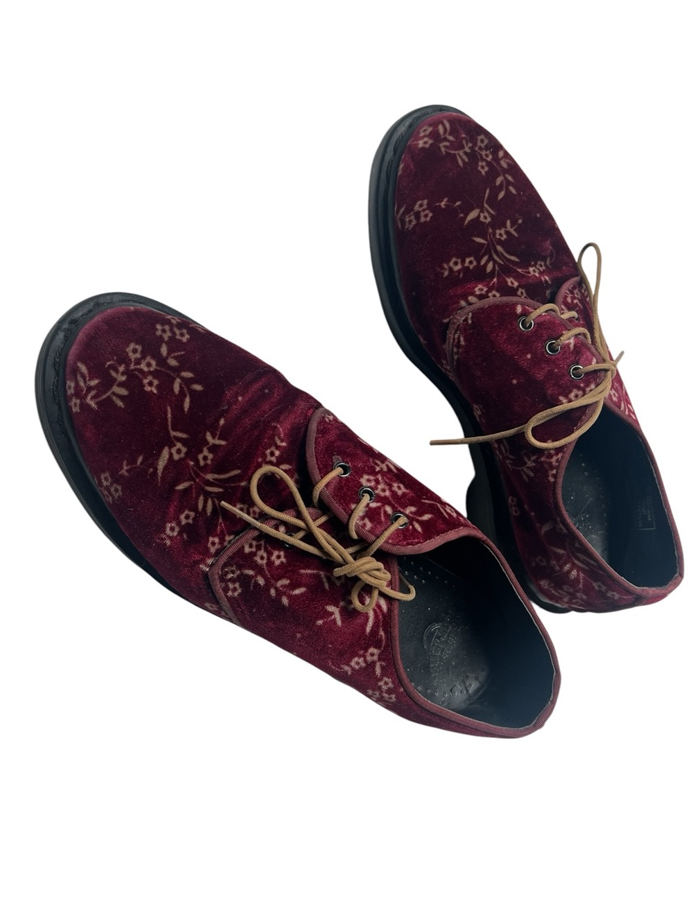 Dr. Martens Burgundy Floral Velvet Loafers